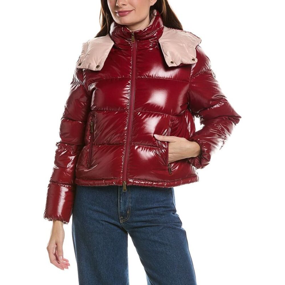 Moncler Womens Niveole Short Down Jacket, Red